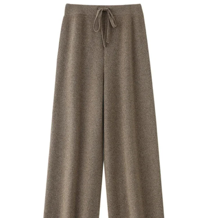 Women's Merino Wool Knit Trousers Wide Leg & Warm