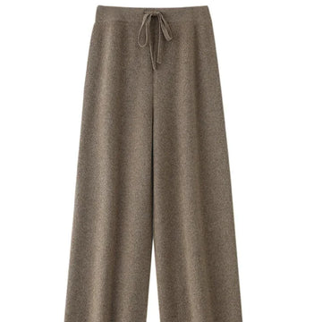 Women's Merino Wool Knit Trousers Wide Leg & Warm