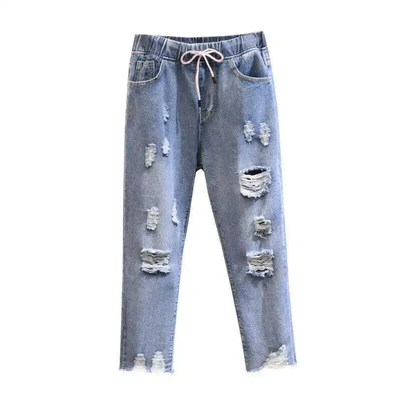 Women's Summer Harem Jeans High Waist & Lightweight