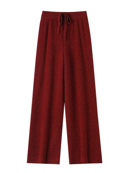 Women's Merino Wool Knit Trousers Wide Leg & Warm