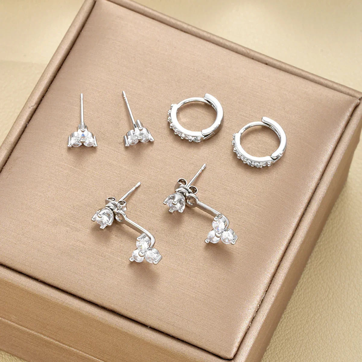 Geometric Earrings Set Gold/Silver 6 Pcs