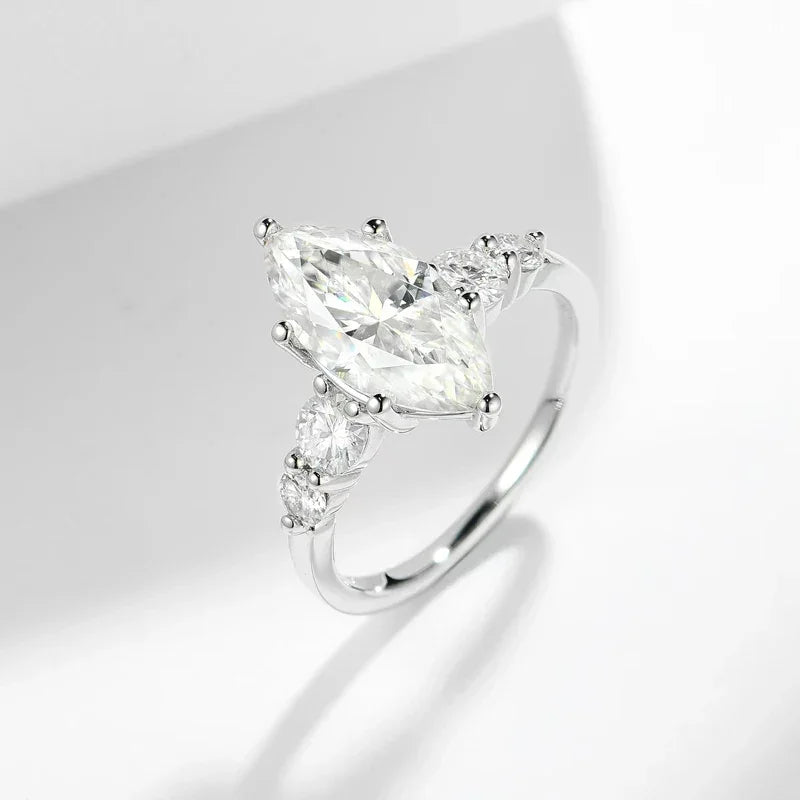 3ct Marquise Moissanite Ring 925 Silver