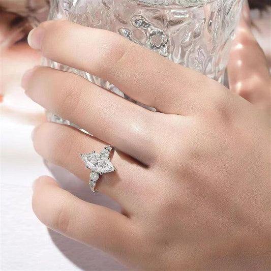 3ct Marquise Moissanite Ring 925 Silver