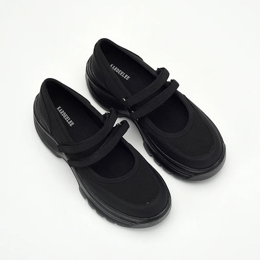 Black Hook & Loop Sneakers
