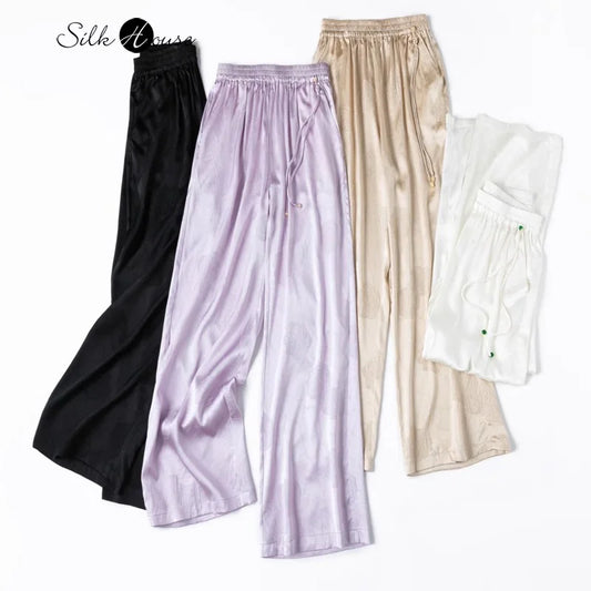 Natural Mulberry Silk Trousers Casual & Elegant Fit